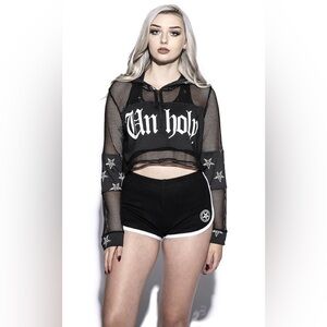 Blackcraft Cult UNHOLY Sheer Cropped Hoodie 💀 Size XS